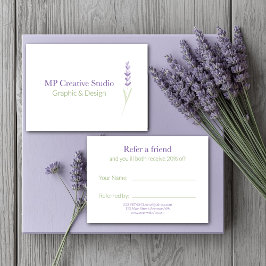 Cartão De Indicação Elegant Lavender Sprig Botanical Design