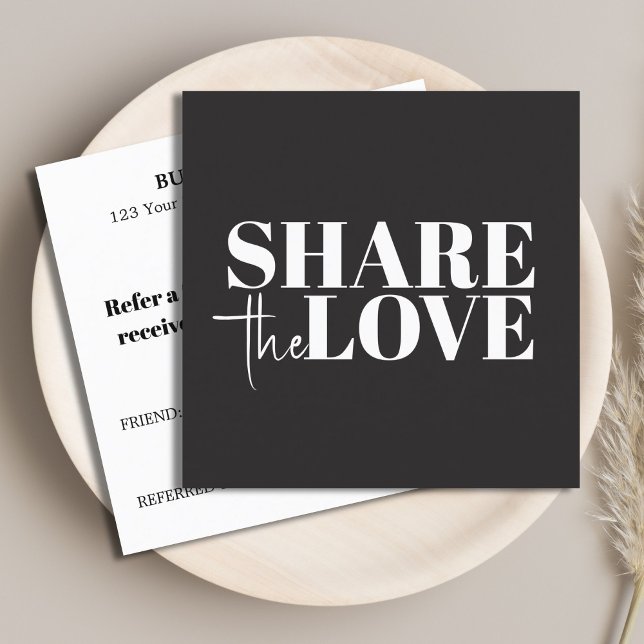 Cartão De Indicação Elegant Stylish Black White Bold Salon (Criador carregado)