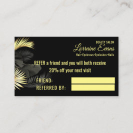 Cartão De Indicação Elegante Dourado preto