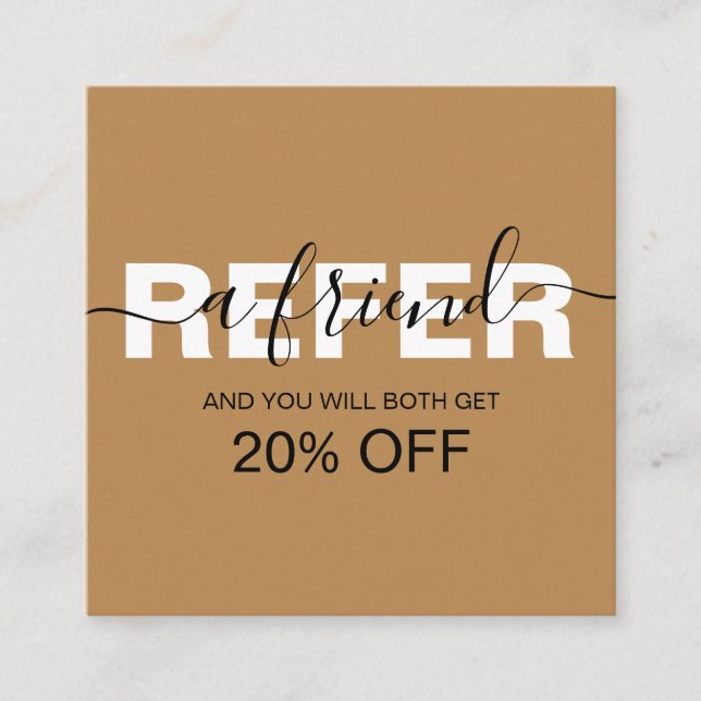 Cartão De Indicação Elegante Professional Orange Terracotta Boho Refle (Frente)