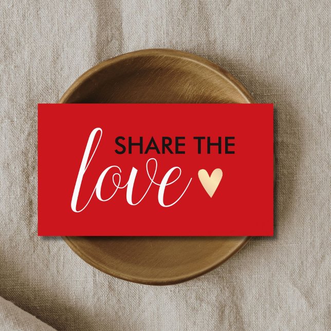 Cartão De Indicação Elegante Red White Black Hearty Salon Ouro Beauty (Criador carregado)