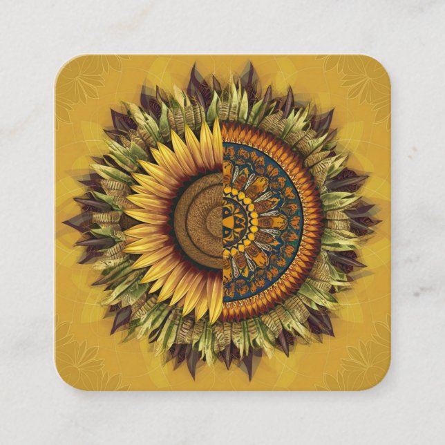 Cartão De Indicação Girassóis Culturais: Beleza Intertecida (Frente)