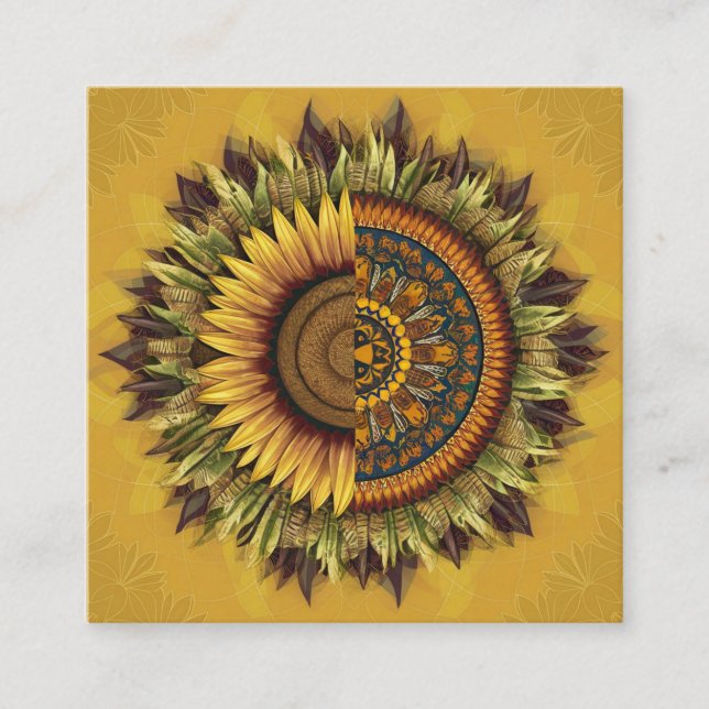 Cartão De Indicação Girassóis Culturais: Beleza Intertecida (Frente)