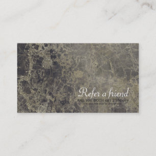 Cartão De Indicação Glam Marble Granite Shimmer Salão Indique um Amigo