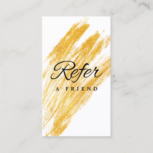 Cartão De Indicação Glitter de Onda Elegante Moderno (Frente)