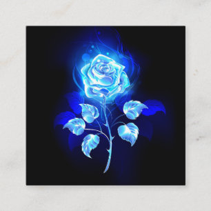 Cartão De Indicação Gravação de Rosa Azul