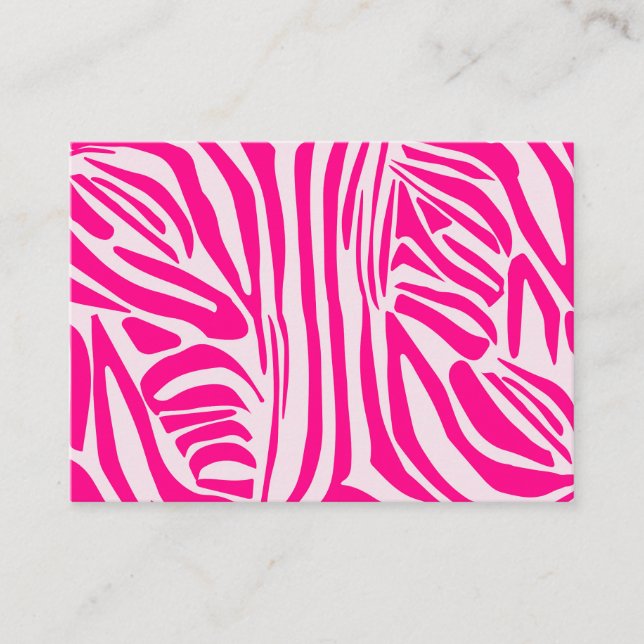 Cartão De Indicação Impressão zebra rosa (Frente)