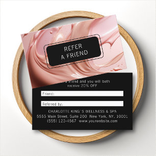 Cartão De Indicação Indique um Amigo! Blush Pink Beauty Salon