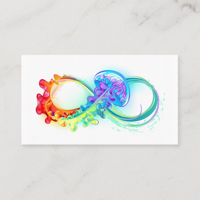 Cartão De Indicação Infinity with Rainbow Jellyfish (Frente)