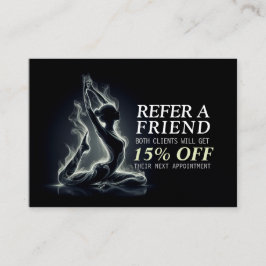 Cartão De Indicação Instrutor Yoga Reiki Pose Rei Pigeon com uma perna