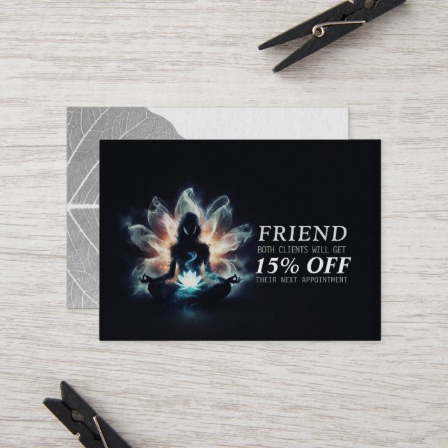 Cartão De Indicação Ioga Instrutor Meditação Dose Brilhante Lotus (Frente/Verso In Situ)