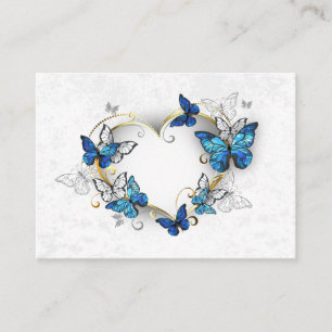 Cartão De Indicação Jewelry Heart with Butterflies Morpho