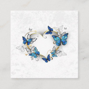 Cartão De Indicação Jewelry Heart with Butterflies Morpho