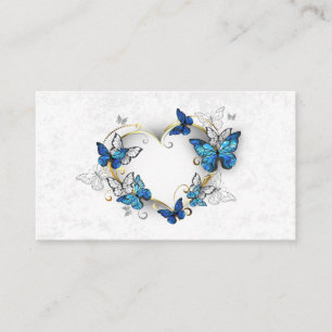 Cartão De Indicação Jewelry Heart with Butterflies Morpho
