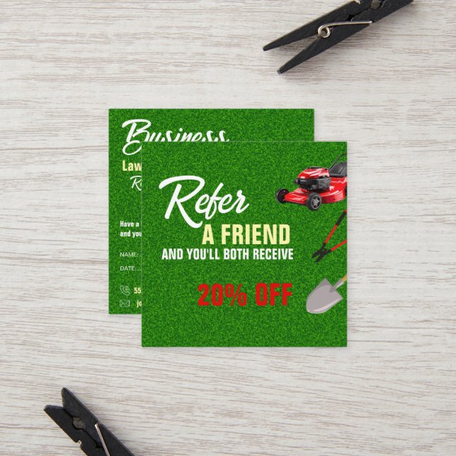 Cartão De Indicação Landscaping Services | Lawn Care & Garden Design (Frente/Verso In Situ)