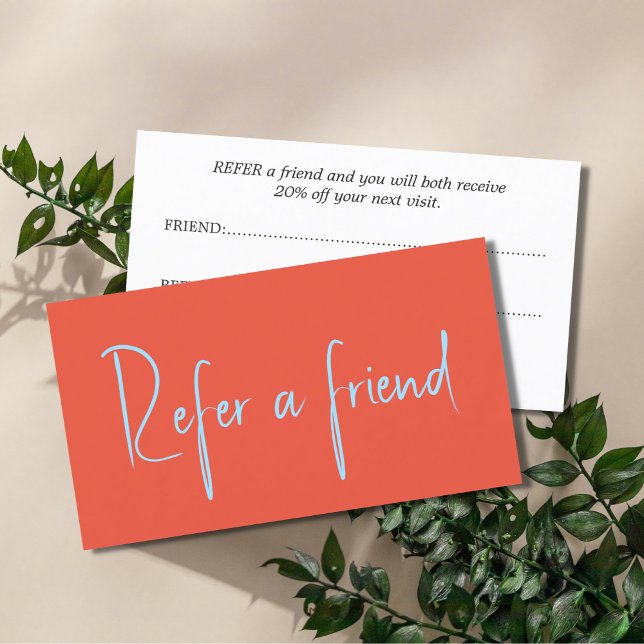 Cartão De Indicação Laranja Elegante fresco minimalista (Criador carregado)