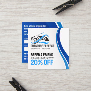 Cartão De Indicação Lavagem Profissional com Pressão & Limpeza a Vapor