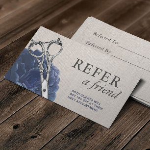 Cartão De Indicação Leitura De Salão De Tesoura Vintage Stylist