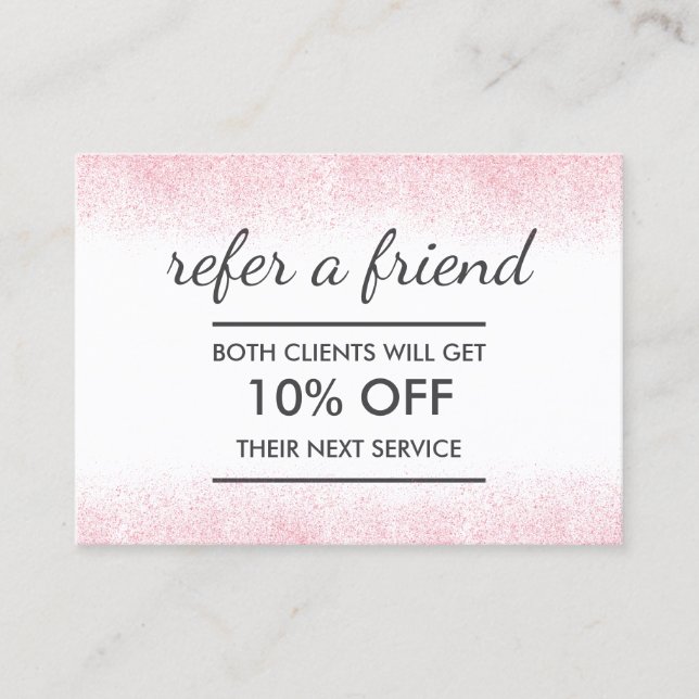 Cartão De Indicação Lite rosa, Lite, Beleza Salon (Frente)