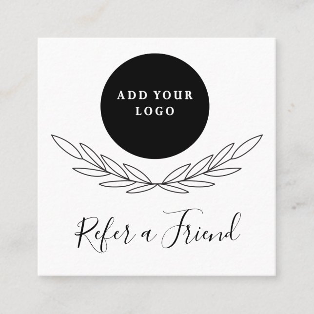 Cartão De Indicação Logotipo para empresas preto e branco    (Frente)