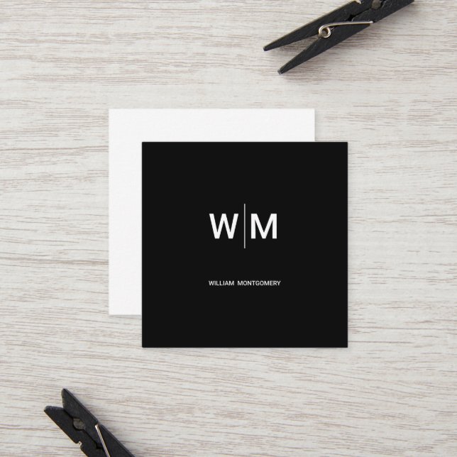 Cartão De Indicação Logotipo preto | Empresa empresarial (Frente/Verso In Situ)