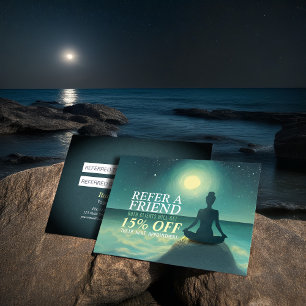 Cartão De Indicação Meditação de Yoga - Noite de Estrelas de Lua Compl