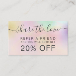 Cartão De Indicação Miniatura holográfica ombre de cor de pérola moder