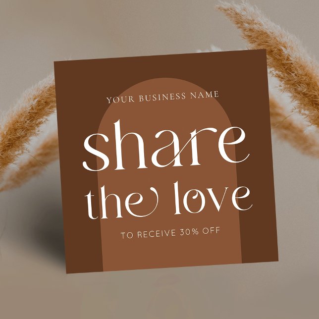 Cartão De Indicação Modern Boho Terracotta Reflete um Salão de Beleza  (You can customize all colors to match your brand + add your logo and business details)