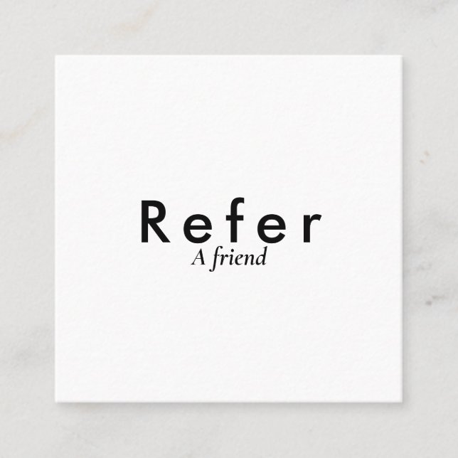 Cartão De Indicação Moderno Simples Preto e Branco (Frente)