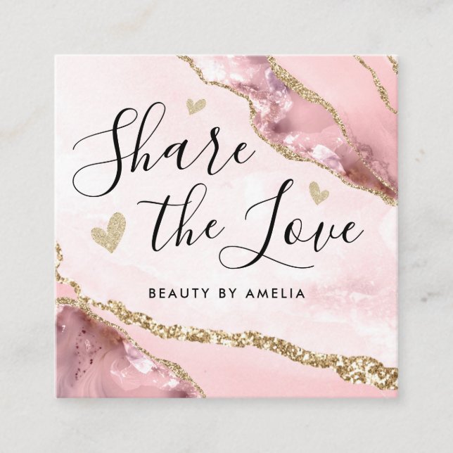 Cartão De Indicação Monograma de Agitação Chic com Glitus Dourado, Cor (Frente)