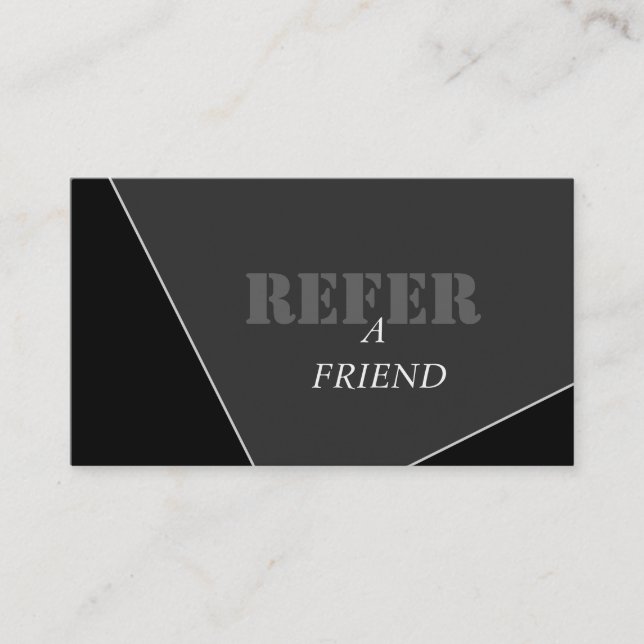 Cartão De Indicação Monograma Negro de Cinzas Artísticas Modernas (Frente)