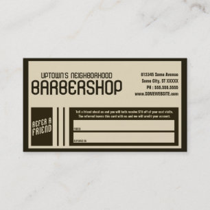 Cartão De Indicação o barbeiro retro consulta um amigo