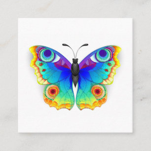 Cartão De Indicação Olho Peacock da Borboleta Arco-Íris