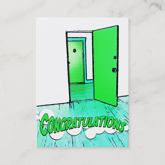 Cartão De Indicação parabéns em quadrinhos (Frente)