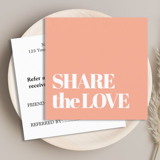 Cartão De Indicação Pastel Apricot Mínimo Elegante (Criador carregado)