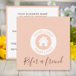 Cartão De Indicação Pele Elegante Simples Rosa