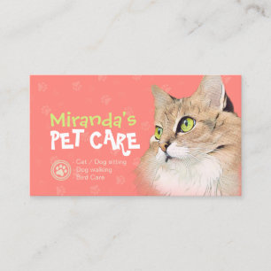 Cartão De Indicação Pet Care Sitting Bathing & Grooming Referards