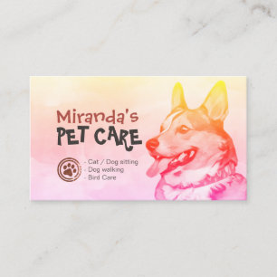 Cartão De Indicação Pet Care Sitting Bathing & Grooming Referards