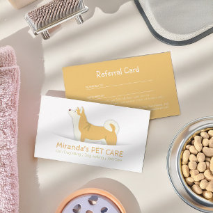Cartão De Indicação Pet Care Sitting Bathing & Grooming Referards
