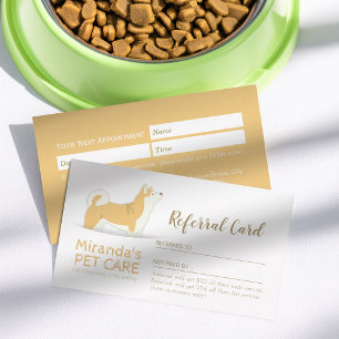Cartão De Indicação Pet Care Sitting Bathing & Grooming Referards