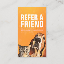 Cartão De Indicação Pet Care Sitting Bathing & Grooming Refercard