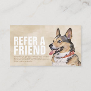 Cartão De Indicação Pet Care Sitting Bathing & Grooming Refercard