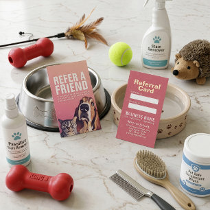 Cartão De Indicação Pet Care Sitting Bathing & Grooming Refercard