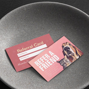 Cartão De Indicação Pet Care Sitting Bathing & Grooming Refercard