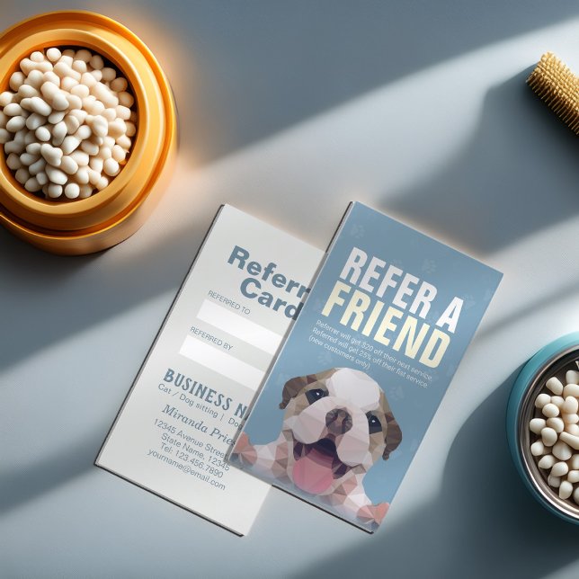 Cartão De Indicação Pet Care Sitting Bathing & Grooming Refercard (Criador carregado)