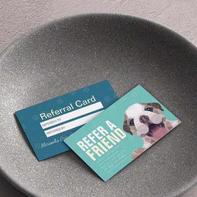 Cartão De Indicação Pet Care Sitting Bathing & Grooming Refercard (Criador carregado)