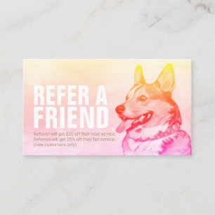 Cartão De Indicação Pet Care Sitting Bathing & Grooming Refercard