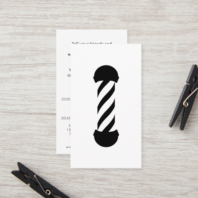 Cartão De Indicação polo de barbearia refere um amigo (Frente/Verso In Situ)