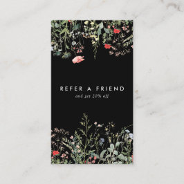 Cartão De Indicação Prados de Flores Selvagens Pretas