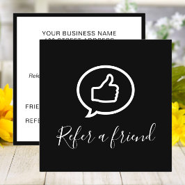 Cartão De Indicação Preto e Branco Elegante moderno